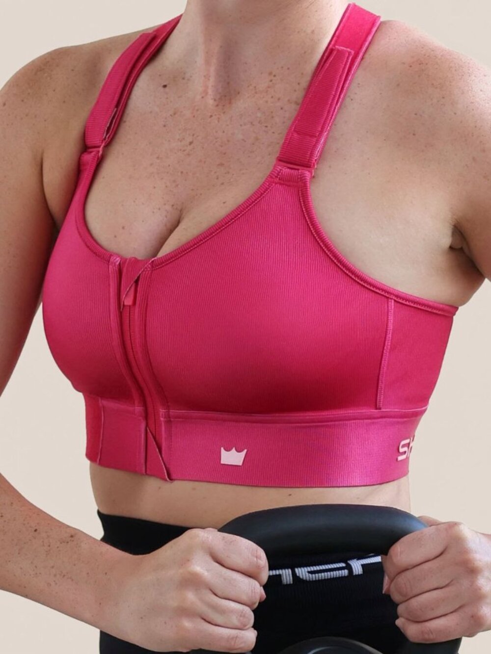 Shefit Flex Sports Bra - "Raspberry Ribshine" in Luxe (L)
